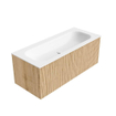 MONDIAZ KURVE 110cm Meuble salle de bain - couleur Oak - 1 tiroir - vasque BIG MEDIUM centre - 1 trou de robinet - Talc SW1138223