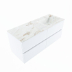 MONDIAZ VICA-DLUX Ensemble meuble de salle de bains - 120cm - meuble bas talc - 4 tiroirs - lavabo encastré cloud à droite - 1 trou de robinet - version haute 60cm - frape SW1088589