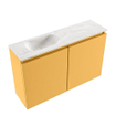 MONDIAZ TURE-DLUX Meuble toilette - 80cm - Ocher - EDEN - vasque Ostra - position gauche - 1 trou de robinet SW1105222