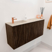 Mondiaz JOYA-DLUX 91.6cm toiletmeubel - ronding rechts kleur Walnut - Wastafel FAYE positie Links 1 kraangat kleur Frappe. SW1422306