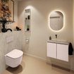 MONDIAZ TURE-DLUX Meuble toilette - 60cm - Rosee - EDEN - vasque Opalo - position centrale - sans trou de robinet SW1104489