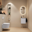 MONDIAZ TURE-DLUX Meuble toilette - 40cm - Cale - EDEN - vasque Opalo - position droite - sans trou de robinet SW1104213
