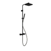 Hotbath Gal thermostatische regendoucheset met 22x22cm vierkante hoofddouche staafhanddouche zwart mat SHOWROOMMODEL SHOW23816