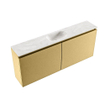 MONDIAZ TURE-DLUX Meuble toilette - 120cm - Oro - EDEN - vasque Ostra - position centrale - 1 trou de robinet SW1104979