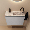 MONDIAZ TURE-DLUX Meuble de WC 60cm Plata. Lavabo EDEN Glace position à droite. Avec 1 trou de robinet. SW1103431