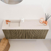 Mondiaz JOYA-DLUX Meuble de salle de bains 90cm - couleur Dusk - Vasque FAYE position Gauche 1 trou de robinet couleur Meli. SW1425823