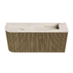 Mondiaz JOYA-DLUX 91.6cm meuble de salle de bains - arrondi gauche couleur Dusk - Vasque FAYE position Droite Sans trou de robinet couleur Nata. SW1425932
