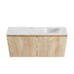 MONDIAZ TURE-DLUX Meuble de toilettes 100cm Washed Oak. EDEN lavabo Opalo position droite. Sans trou de robinet. SW1104642