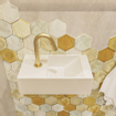 Mondiaz TYNE fontein - 40x23x12cm - wasbak rechts - 1 kraangat - solid surface Talc mat SW704668