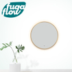 FugaFlow Eccelente Arredo Miroir avec éclairage rond diamètre 80cm avec éclairage LED indirect avec chauffe miroir et interrupteur infrarouge Or mat SW1123410