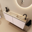 MONDIAZ TURE-DLUX Meuble toilette - 100cm - Rosee - EDEN - vasque Frappe - position droite - 1 trou de robinet SW1102971