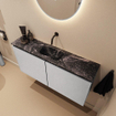 MONDIAZ TURE-DLUX Meuble toilette - 100cm - Plata - EDEN - vasque Lava - position centrale - sans trou de robinet SW1104044