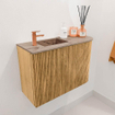 Mondiaz JOYA-DLUX Meuble de toilette 61,6cm - arrondi droit couleur Chêne - Vasque FAYE position Gauche 1 trou de robinet couleur Arena SW1423883