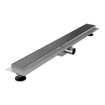 Brauer Caniveau de douche - 70x7.5cm - bride de sol - grille de carrelage réversible - inox - gunmetal brossé SW891078