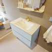 MONDIAZ VICA-DLUX Ensemble meuble de salle de bains - 80cm - sous-meuble clay - 2 tiroirs - lavabo encastré cloud central - 1 trou de robinet - version haute 60cm - frape SW1089192