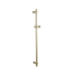 Fortifura Calvi Ensemble de douche pluie encastrable - thermostatique - bras plafond - pommeau 25cm - barre curseur - douchette stick - flexible lisse - Laiton brossé (doré) SW1233147