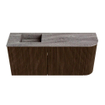 Mondiaz JOYA-DLUX 91.6cm toiletmeubel - ronding rechts kleur Walnut - Wastafel FAYE positie Links 1 kraangat kleur Oza. SW1424597