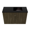 Mondiaz JOYA 60cm toiletmeubel - kleur Shadow - Wastafel FAYE positie Rechts 1 kraangat kleur Urban. SW1421501