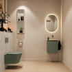 MONDIAZ TURE-DLUX Meuble toilette - 40cm - Army - EDEN - vasque Opalo - position droite - sans trou de robinet SW1104183