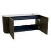 Mondiaz JOYA-DLUX 91.6cm meuble de toilette - arrondi gauche couleur Shadow - Vasque FAYE position Droite 1 trou de robinet couleur Ostra. SW1423034