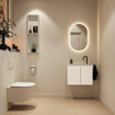 MONDIAZ TURE-DLUX Meuble toilette - 60cm - Talc - EDEN - vasque Opalo - position centrale - 1 trou de robinet SW1104119