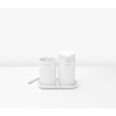 Brabantia ReNew Accessoires de salle de bains - set de 3 - Distributeur de savon - Porte-brosse à dents - Coupelle - blanc SW454753