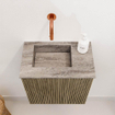Mondiaz JOYA-DLUX 40cm toiletmeubel - kleur Dusk - Wastafel FAYE positie Links Zonder kraangat kleur Oza. SW1425958