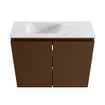 MONDIAZ TURE-DLUX Meuble toilette - 60cm - Rust - EDEN - vasque Opalo - position gauche - sans trou de robinet SW1104524