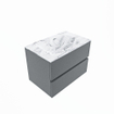 MONDIAZ VICA-DLUX Ensemble meuble de salle de bains - 70cm - sous-meuble plata - 2 tiroirs - lavabo encastré cloud central - sans trous de robinetterie - version haute 60cm - glace SW1088267