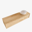 MONDIAZ LUSH Ensemble de meuble salle de bain - 150cm - 1 tiroir - lavabo BARCO - vasque à droite - 0 trous de robinet - chêne blanchi SW409610
