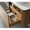 Royal Plaza Terra Badkamermeubelset - 80x46.2x46cm - keramische wastafel wit glans - 1 wasbak - zonder kraangat - 2 lades - sandwood (licht eiken) SW1441229