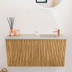 Mondiaz JOYA-DLUX 80cm meuble de toilette - couleur Chêne - Vasque FAYE position Droite 1 trou de robinet couleur Opalo. SW1422118