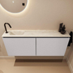 MONDIAZ TURE-DLUX Meuble toilette - 120cm - Cale - EDEN - vasque Ostra - position gauche - 1 trou de robinet SW1104776