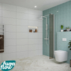 FugaFlow Eccelente Vetro Douche à l'italienne - 30x200cm - verre fumé - Blanc mat SW1124819