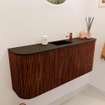 Mondiaz JOYA 103.2cm meuble de salle de bains - arrondis gauche et droite couleur Ruby - Vasque FAYE position Milieu 1 trou de robinet couleur Urban. SW1421900