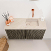 Mondiaz JOYA-DLUX 70cm meuble de salle de bains - couleur Shadow - Vasque FAYE position Droite Sans trou de robinet couleur Frappe. SW1422694