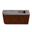 Mondiaz JOYA-DLUX 81.6cm toiletmeubel - ronding links kleur Ruby - Wastafel FAYE positie Rechts Zonder kraangat kleur Sombra. SW1425699