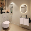 MONDIAZ TURE-DLUX Meuble toilette - 60cm - Rosee - EDEN - vasque Opalo - position centrale - 1 trou de robinet SW1104511