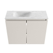 MONDIAZ TURE-DLUX Meuble toilette - 60cm - Linen - EDEN - vasque Opalo - position gauche - 1 trou de robinet SW1104419