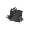 QAZQA Ducha badkamer plafondlamp - 23x23cm - 3 spots - IP44 - vierkant - mat zwart SW1187235