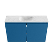 MONDIAZ TURE-DLUX Meuble toilette - 80cm - Jeans - EDEN - vasque Opalo - position centrale - 1 trou de robinet SW1104347