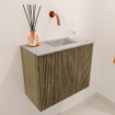 Mondiaz JOYA-DLUX 50cm toiletmeubel - kleur Dusk - Wastafel FAYE positie Rechts Zonder kraangat kleur Glace. SW1423133