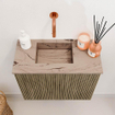 Mondiaz JOYA-DLUX 50cm toiletmeubel - kleur Dusk - Wastafel FAYE positie Links Zonder kraangat kleur Arena. SW1425726