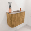 Mondiaz JOYA-DLUX 51.6cm toiletmeubel - ronding links kleur Oak - Wastafel FAYE positie Rechts 1 kraangat kleur Saba. SW1424208