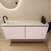 MONDIAZ TURE-DLUX Meuble toilette - 120cm - Rosee - EDEN - vasque Opalo - position gauche - 1 trou de robinet SW1104517