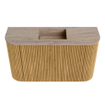 Mondiaz JOYA-DLUX 73.2cm toiletmeubel - ronding links en rechts kleur Oak - Wastafel FAYE positie Midden Zonder kraangat kleur Saba. SW1424216