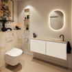 MONDIAZ TURE-DLUX 120cm toiletmeubel Talc. EDEN wastafel Frappe positie rechts. Met 1 kraangat. SW1102607