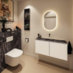 MONDIAZ HOPE Toiletplaat Set - solid surface achterwand - 100x125cm - Planchet 100x23cm - niet voorgeboord - Lava SW1105169