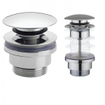 Pack WC en chêne Wiesbaden complet avec robinet encastré Hotbath, vasque Wiesbaden mat blanc à gauche, plan en bois, siphon et bonde de vidage chrome. SW677577