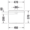 Duravit Philippe Starck 3 réservoir pour WC à poser complet BIG 47x21cm arrivée en bas à gauche et à l'arrière 0290476